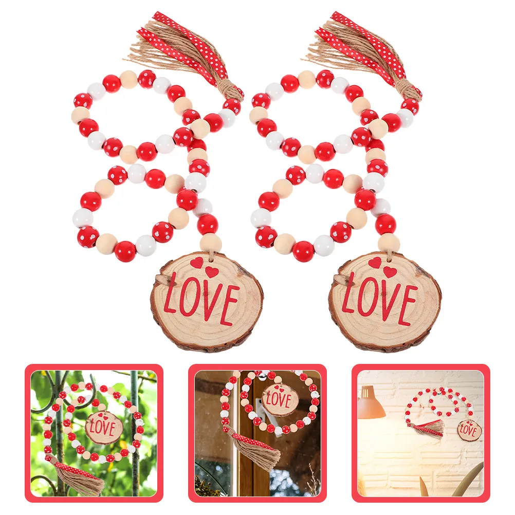 2Pcs Valentine Beaded Garland Wooden Beads Hanging Decoration Romantic Home Party Decor Wood Bead String Valentine Day
2Pcs Valentine Beaded Garland Wooden Beads Hanging Decoration Romantic Home Party Decor Wood Bead String Valentine Day