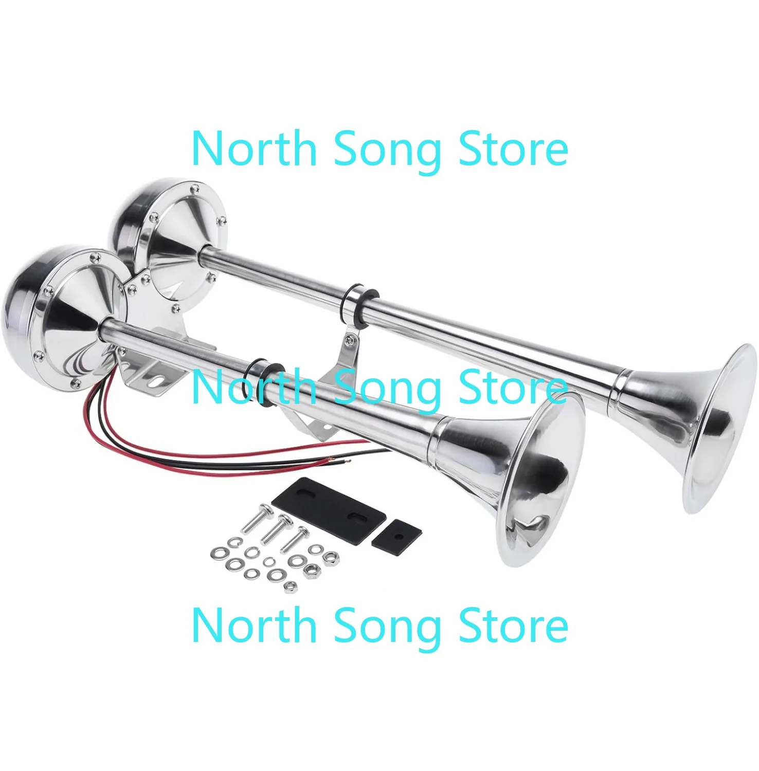 12v/24v Marine Boat Horn 125db Stainless Steel Dual Trumpet Horn for Ship Truck RV Trailer, Low and High Tone
12v/24v Marine Boat Horn 125db Stainless Steel Dual Trumpet Horn for Ship Truck RV Trailer, Low and High Tone