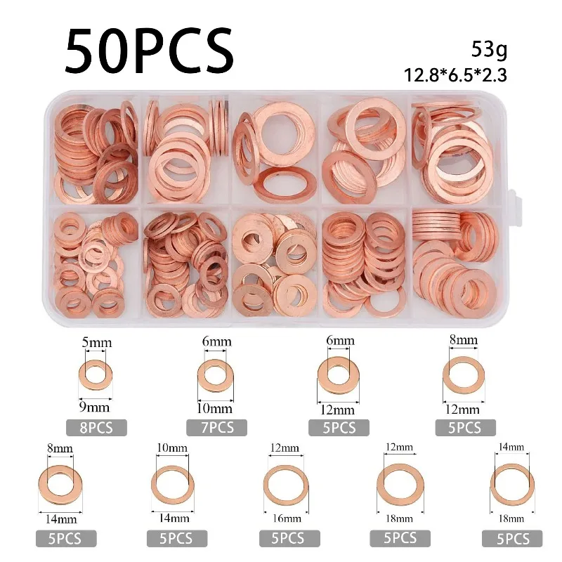50/100/150/200/280/300/400 Pieces of Copper Gasket, Marine Sealing Washer M5, Flat Washer
50/100/150/200/280/300/400 Pieces of Copper Gasket, Marine Sealing Washer M5, Flat Washer