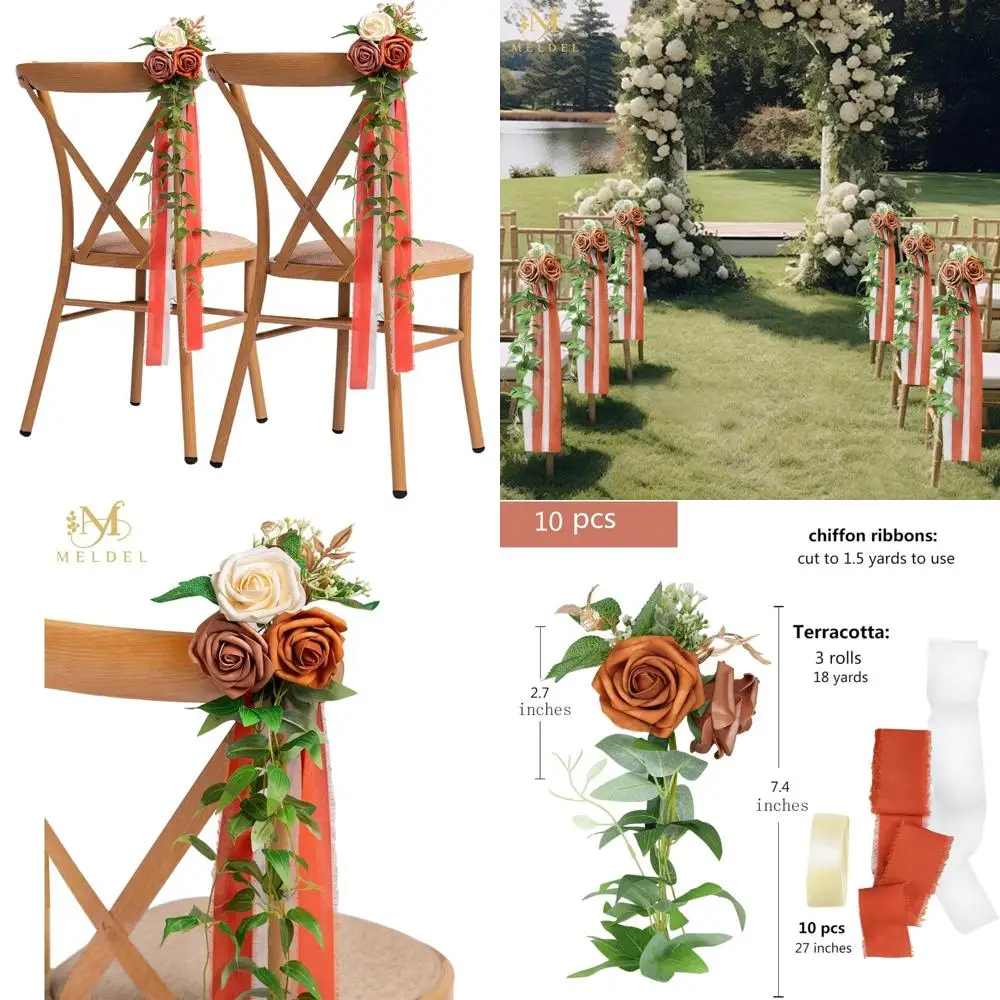 Подвеска для прохода из искусственной кожи цвета слоновой кости и оранжевого цвета с лентой для украшения свадебных стульев - цветочная гирлянда для церемонии и приема
Подвеска для прохода из искусственной кожи цвета слоновой кости и оранжевого цвета с лентой для украшения свадебных стульев - цветочная гирлянда для церемонии и приема