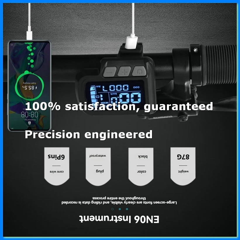 LCD-EN06 Electric Bike LCD Display Meter Dashboard Panel with USB 24V 36V 48V for Mountain Bike Electric Scooter 6Pin-A23R
LCD-EN06 Electric Bike LCD Display Meter Dashboard Panel with USB 24V 36V 48V for Mountain Bike Electric Scooter 6Pin-A23R