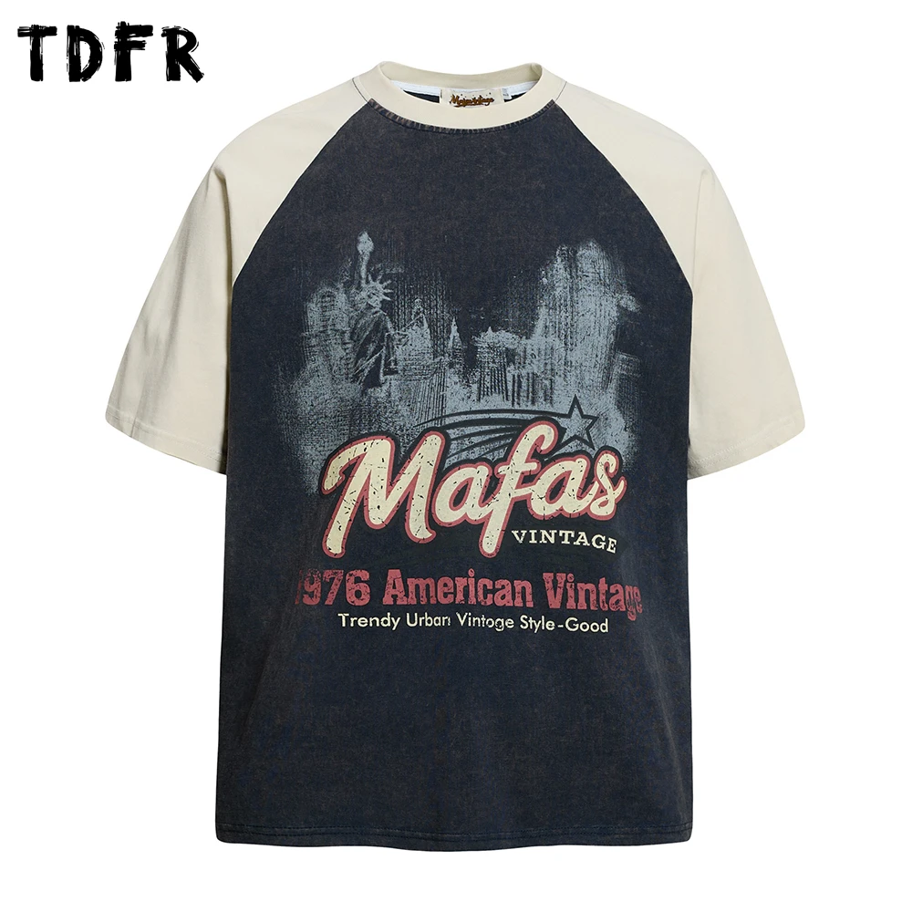 Letter Print Short Sleeve T-shirt Mens Summer Spliced Retro Distressed Casual Loose Raglan Sleeve Crew Neck Cotton Tee Man
Letter Print Short Sleeve T-shirt Mens Summer Spliced Retro Distressed Casual Loose Raglan Sleeve Crew Neck Cotton Tee Man