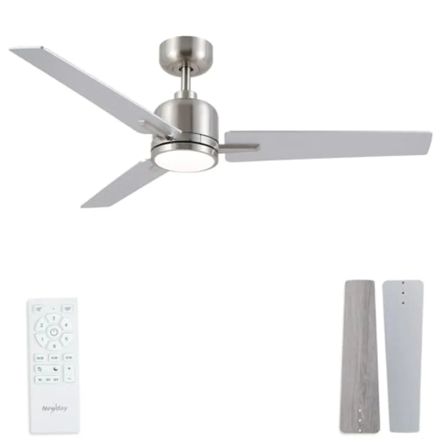 Brushed Nickel Ceiling Fan with Light and Remote - Noiseless Reversible DC Motor Dimmable 3CCT 6-Speed with Timer 3 Blades for
Brushed Nickel Ceiling Fan with Light and Remote - Noiseless Reversible DC Motor Dimmable 3CCT 6-Speed with Timer 3 Blades for