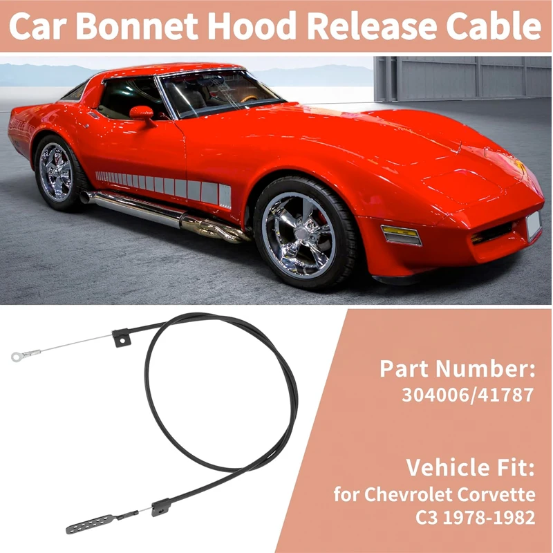 304006/41787 Car Hood Release Lateral Cable Latch to Latch for Chevrolet Corvette C3 1978-1982 Hood Latch Wire Puller Replacemen
304006/41787 Car Hood Release Lateral Cable Latch to Latch for Chevrolet Corvette C3 1978-1982 Hood Latch Wire Puller Replacemen