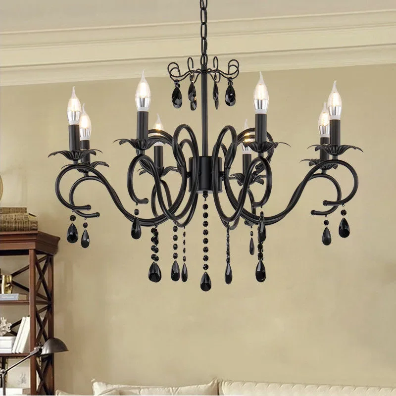 TINNY American Crystal Chandelier Black Retro Creativity Living Room Restaurant Bedroom Study Villa Hotel LED Pendent Lamp
TINNY American Crystal Chandelier Black Retro Creativity Living Room Restaurant Bedroom Study Villa Hotel LED Pendent Lamp