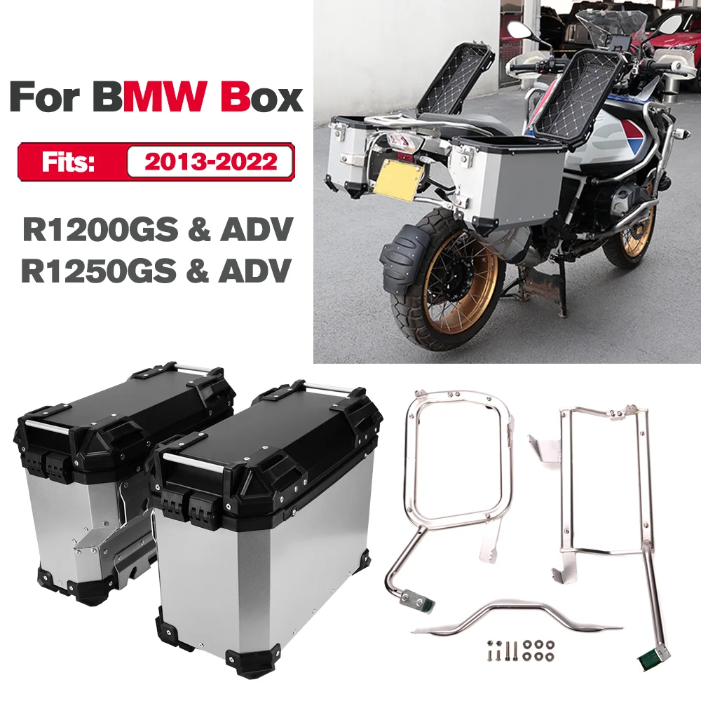 For BMW R 1200 GS R1250GS ADV Adventure Saddle Box Large Capacity R1200GS R1250 Silver Side Box With Lockable Bracket Moto Parts
For BMW R 1200 GS R1250GS ADV Adventure Saddle Box Large Capacity R1200GS R1250 Silver Side Box With Lockable Bracket Moto Parts