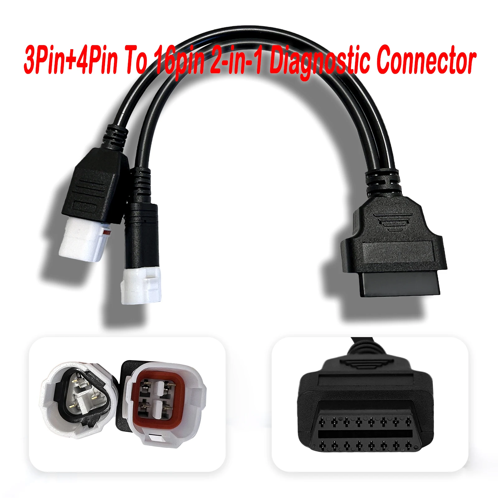 OBD2 Scanner Adapter Cable For Yamaha Motorcycle 3Pin 4Pin To 16pin 2 in 1 Diagnostic Connector for Code Reader
OBD2 Scanner Adapter Cable For Yamaha Motorcycle 3Pin 4Pin To 16pin 2 in 1 Diagnostic Connector for Code Reader