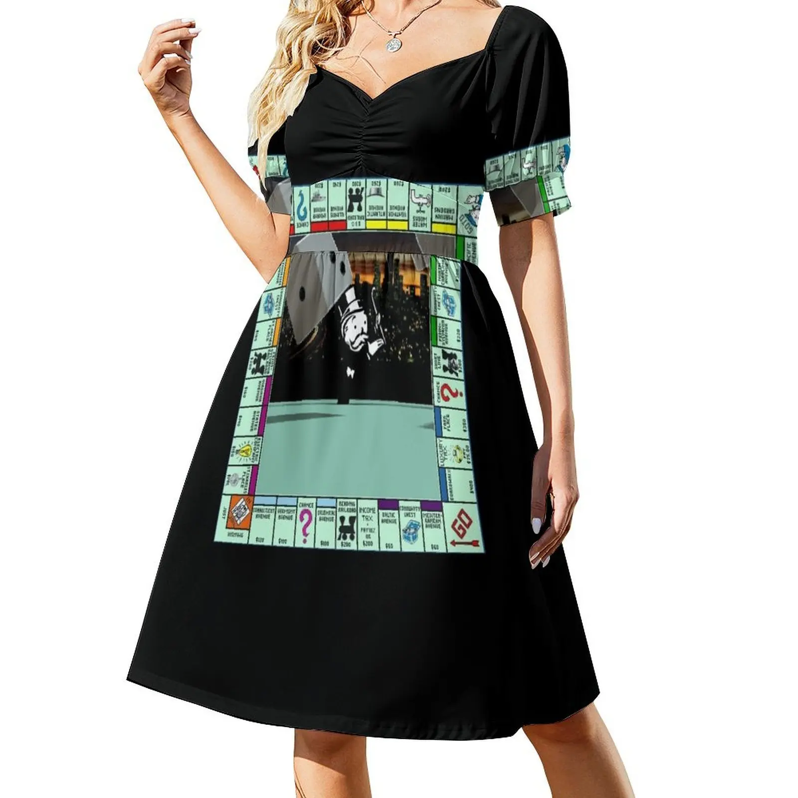 Monopoly Retro Game Board Short-Sleeved Dress loose women's dress prom dress 2025
Monopoly Retro Game Board Short-Sleeved Dress loose women's dress prom dress 2025