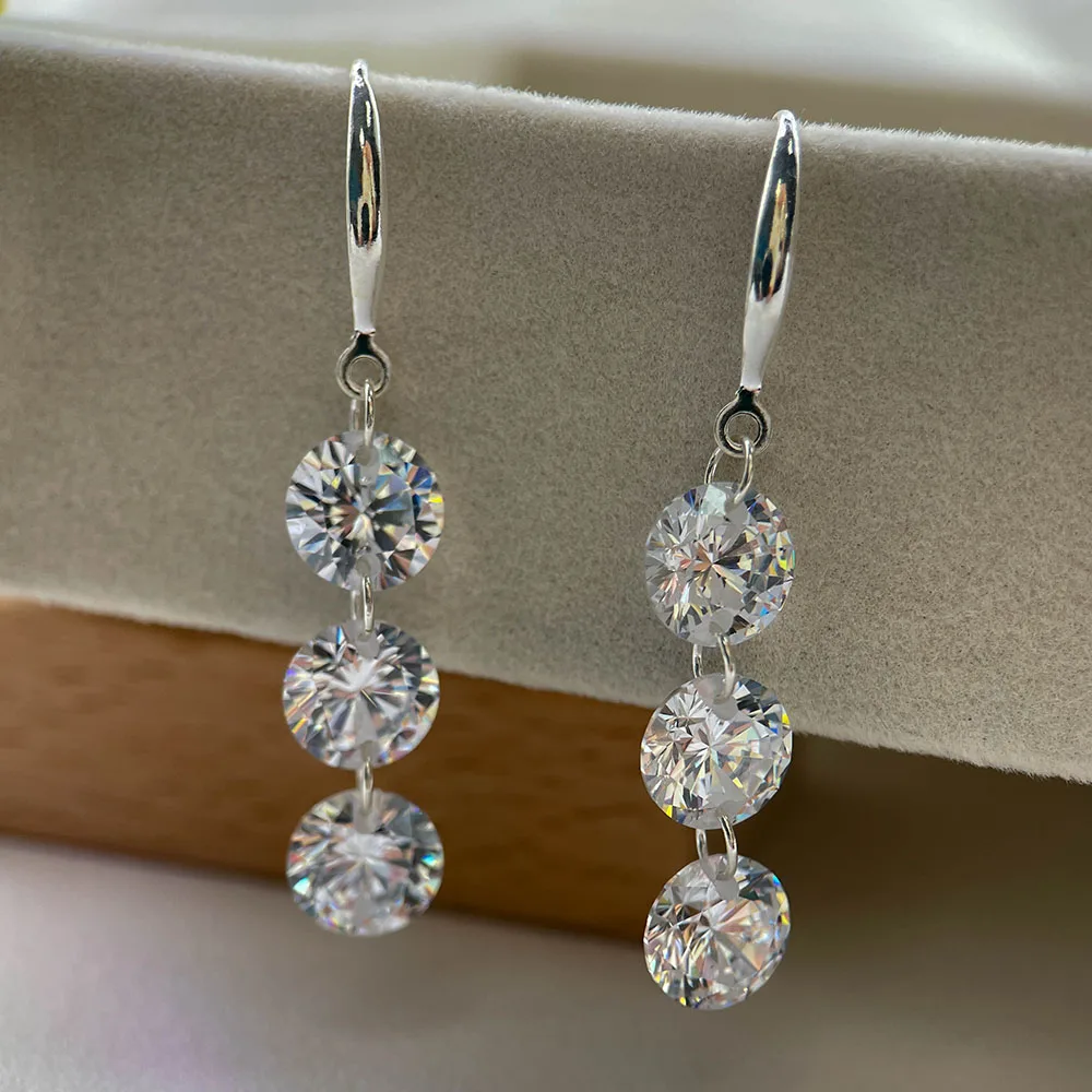 Cute 925 Sterling Silver 8mm AAAAA CZ Round Stone Charms Drop Dangle Earrings For Women Wedding Party Jewelry Girls Aros Aretes
Cute 925 Sterling Silver 8mm AAAAA CZ Round Stone Charms Drop Dangle Earrings For Women Wedding Party Jewelry Girls Aros Aretes