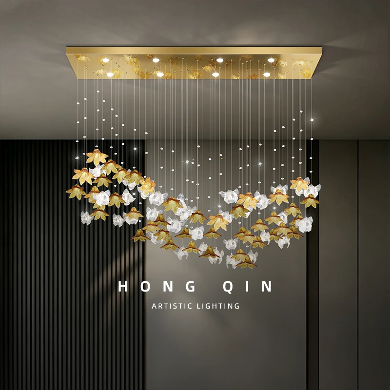Dining room chandeliers modern villa dining table island pendant lamp creative glass flower hanging lamp
Dining room chandeliers modern villa dining table island pendant lamp creative glass flower hanging lamp