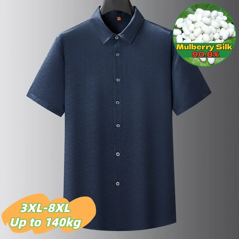 90.8% Mulberry Silk Shirts Man Business Casual Comfortable Breathable High Luxurious T-shirts Oversized Up to 140kg Men Clothing
90.8% Mulberry Silk Shirts Man Business Casual Comfortable Breathable High Luxurious T-shirts Oversized Up to 140kg Men Clothing