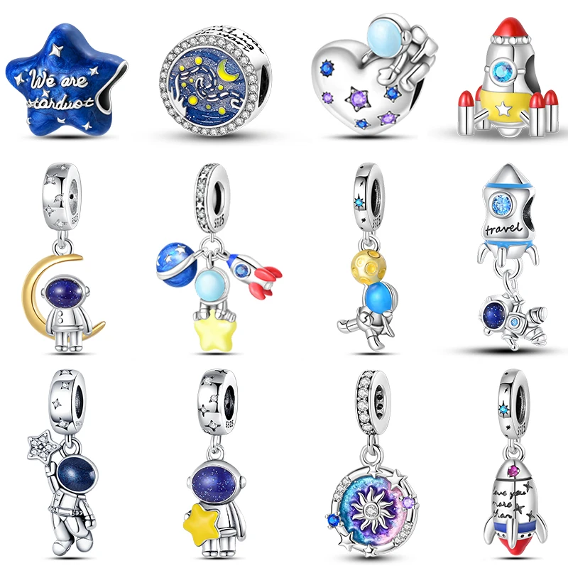 100% 925 Sterling Silver Astronaut Rocket Outer Space Star Charms Beads Fit Pandora 925 Original Bracelets Fine DIY Jewelry Gift
100% 925 Sterling Silver Astronaut Rocket Outer Space Star Charms Beads Fit Pandora 925 Original Bracelets Fine DIY Jewelry Gift