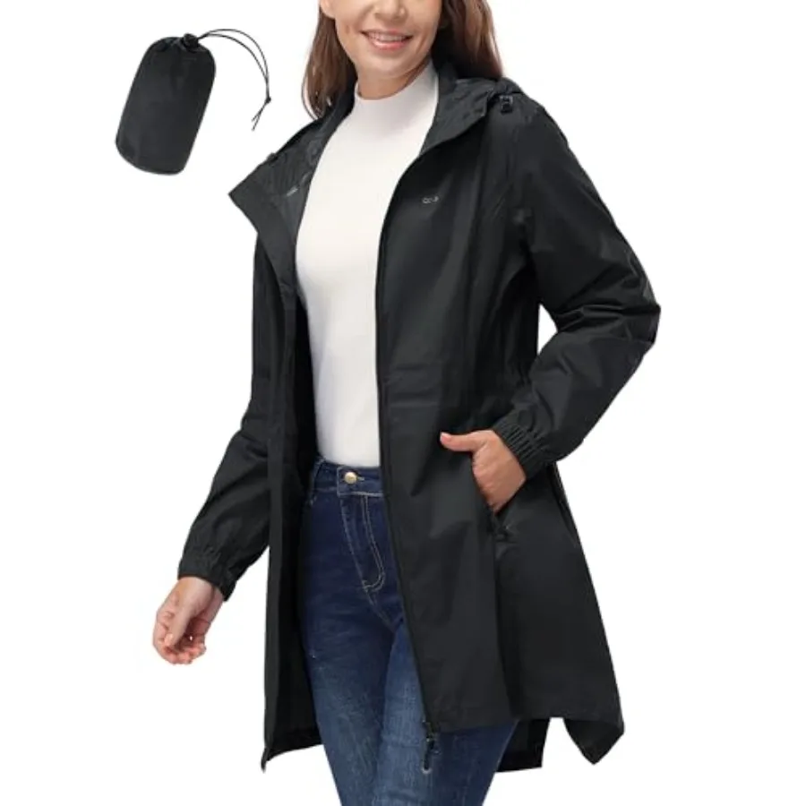 33, 000Feet Women's Waterproof Long Rain Coats Packable Rain Jacket with Hood Trench Coats Windbreaker
33, 000Feet Women's Waterproof Long Rain Coats Packable Rain Jacket with Hood Trench Coats Windbreaker