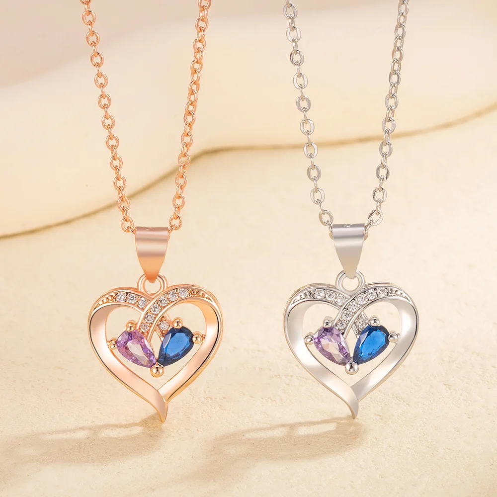 925 Sterling Silver Stylish Sweet Two-Color Water Drop Zircon Love Pendant Necklace Birthday Party Anniversary Gift
925 Sterling Silver Stylish Sweet Two-Color Water Drop Zircon Love Pendant Necklace Birthday Party Anniversary Gift