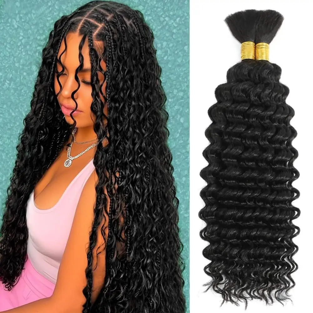 Deep Wave Human Hair Bulk for Braiding 1 Bundle Jerry Curly Natural Black Indian Remy Human Boho Braiding Hair Bulk Extensions
Deep Wave Human Hair Bulk for Braiding 1 Bundle Jerry Curly Natural Black Indian Remy Human Boho Braiding Hair Bulk Extensions