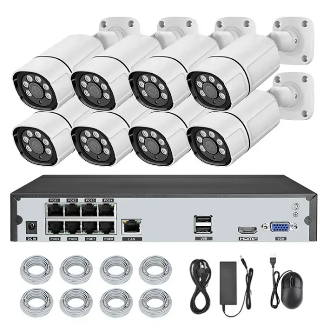 Комплект уличных IP-камер видеонаблюдения POE 5 МП, 8 каналов, с технологией Smart Home, для систем безопасности и видеонаблюдения
Комплект уличных IP-камер видеонаблюдения POE 5 МП, 8 каналов, с технологией Smart Home, для систем безопасности и видеонаблюдения