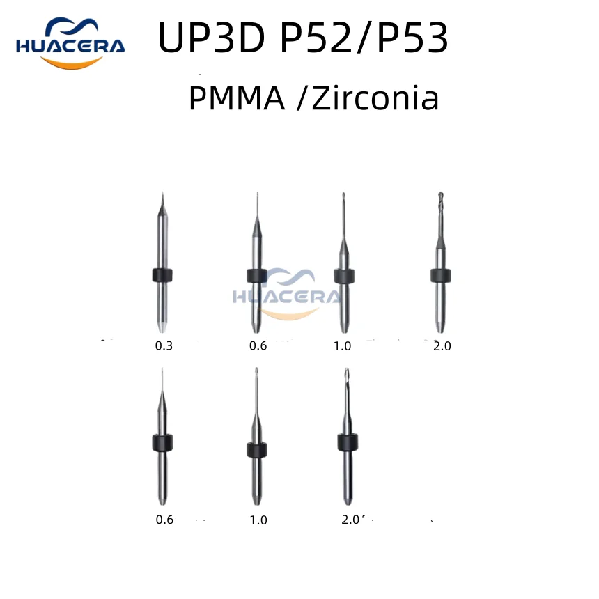 UP3D P52/P53 Milling Burs Designed for Zirconia with Diamond Coating,PMMA NC Coating Precision Tools for CAD CAM Grinding
UP3D P52/P53 Milling Burs Designed for Zirconia with Diamond Coating,PMMA NC Coating Precision Tools for CAD CAM Grinding