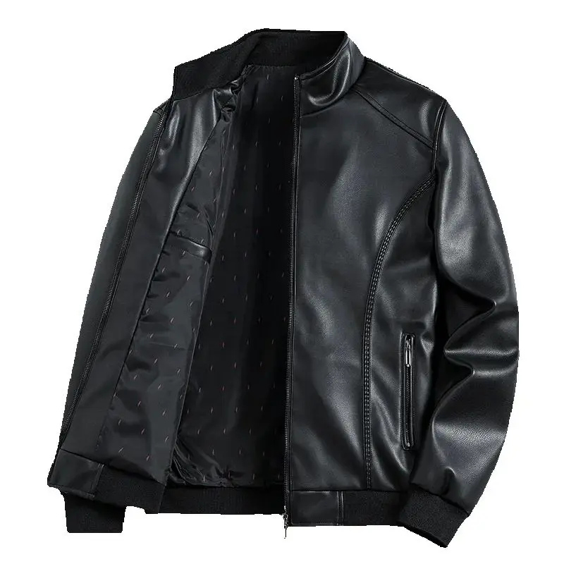 Men's Plus-Size Stand-Up Collar Fitted Leather Jacket Casual PU Motorcycle Style Spring Autumn Trendy Leather Coat
Men's Plus-Size Stand-Up Collar Fitted Leather Jacket Casual PU Motorcycle Style Spring Autumn Trendy Leather Coat