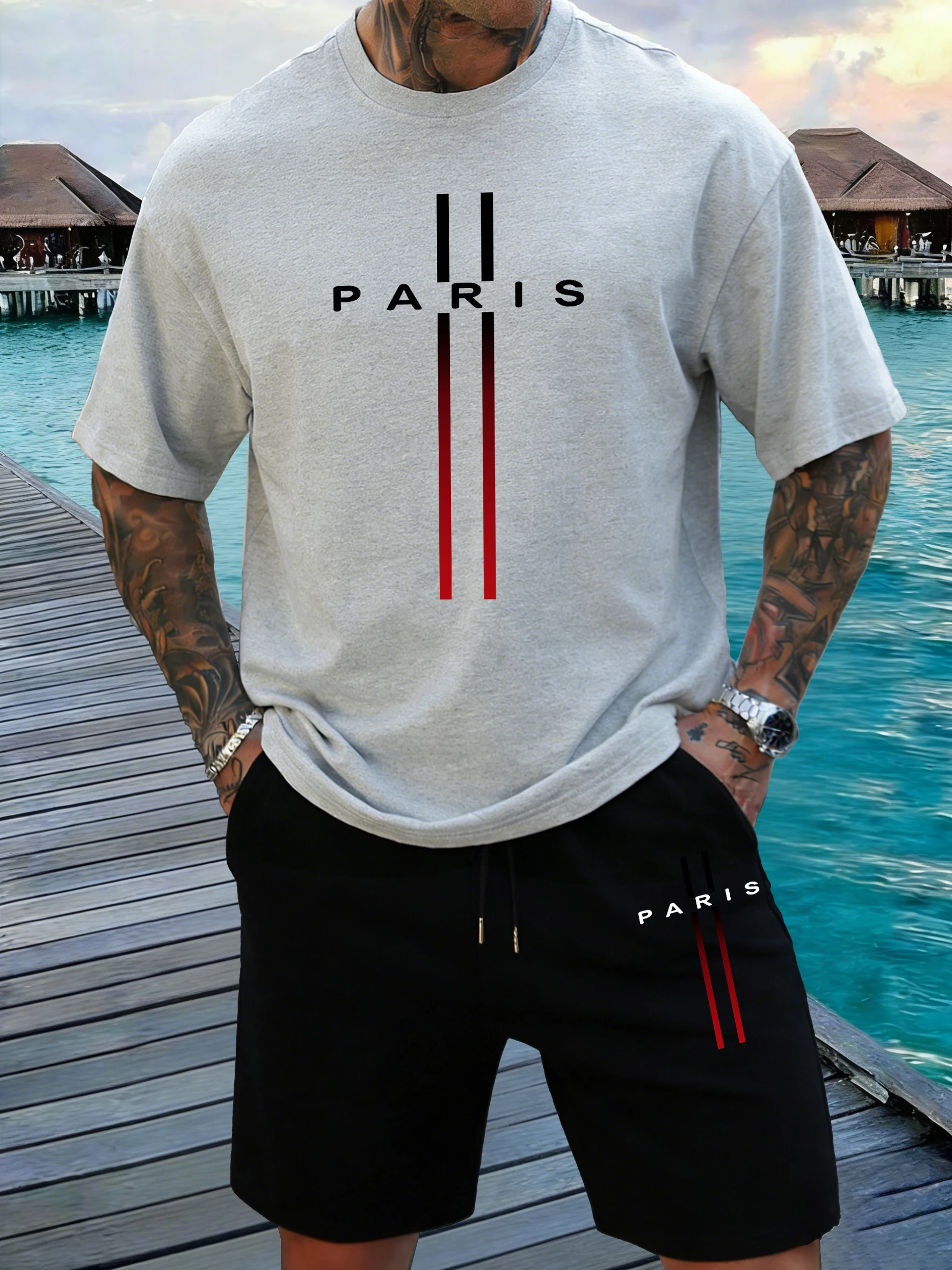 Paris Letter Creative Design Summer Cotton Fashion Tee Shirts Suits Mens Stretch Office Short Pants Casual Beach Streetwear
Paris Letter Creative Design Summer Cotton Fashion Tee Shirts Suits Mens Stretch Office Short Pants Casual Beach Streetwear