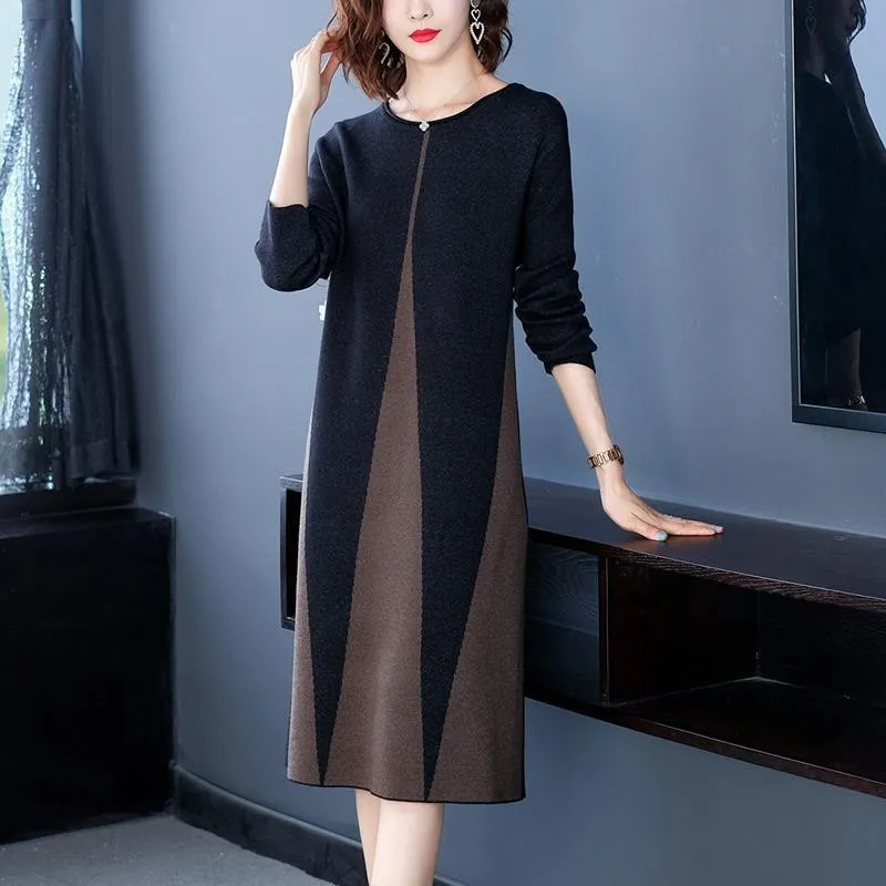 Temperament New Knit Woman Clothing Woolen Spring Autumn Pullover Sweater Dress Long Sleeve Knitwear Outside Women's Jumper
Temperament New Knit Woman Clothing Woolen Spring Autumn Pullover Sweater Dress Long Sleeve Knitwear Outside Women's Jumper