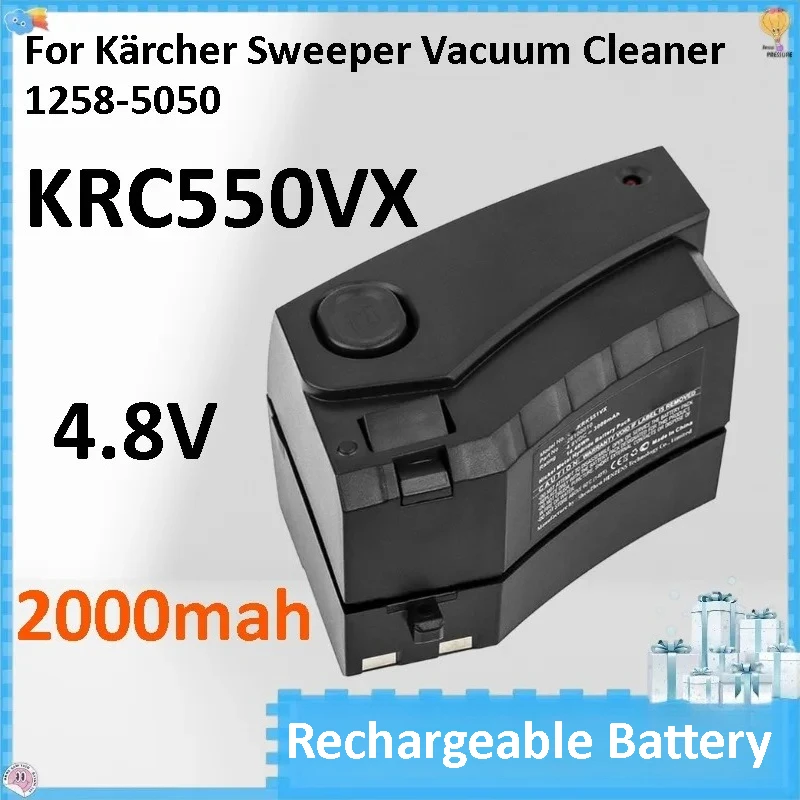 KRC550VX 2000mAh / 4.8V Battery Compatible for Kärcher Sweeper Vacuum Cleaner 1258-5050, Replacement for 28100010/6.654‑118.0
KRC550VX 2000mAh / 4.8V Battery Compatible for Kärcher Sweeper Vacuum Cleaner 1258-5050, Replacement for 28100010/6.654‑118.0