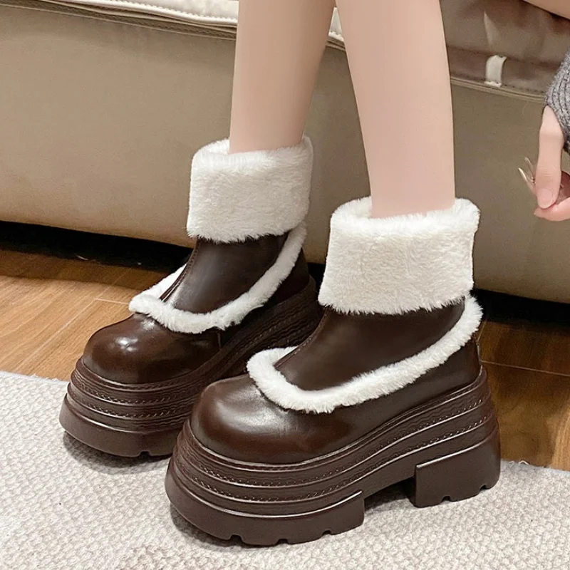 Fur Women High Heels Snow Ankle Boots Platform Shoes 2025 Trend Fashion Motorcycle Woman Boots Winter New Wedges Botas Mujer
Fur Women High Heels Snow Ankle Boots Platform Shoes 2025 Trend Fashion Motorcycle Woman Boots Winter New Wedges Botas Mujer