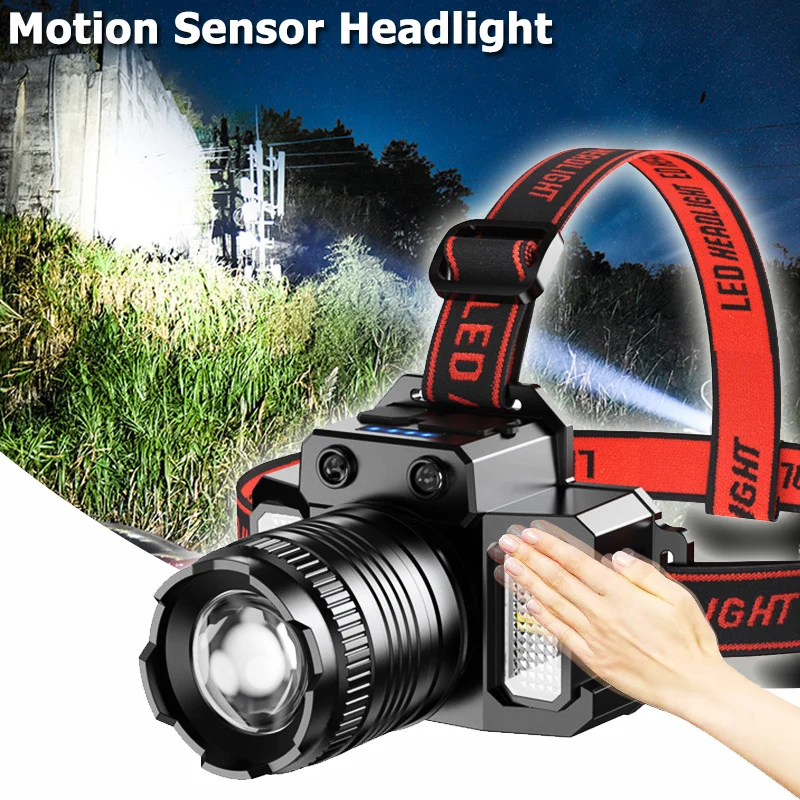 Smart Motion Sensor Headlamp LED Powerful Headlight Rechargeable Head Torch Light Waterproof Camping Head Lamp With Power Bank
Smart Motion Sensor Headlamp LED Powerful Headlight Rechargeable Head Torch Light Waterproof Camping Head Lamp With Power Bank