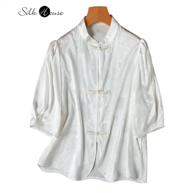 High-quality 93% Natural Mulberry Silk Elastic Jacquard Satin New Chinese Style Buckle Chinese Style Short Jacket
High-quality 93% Natural Mulberry Silk Elastic Jacquard Satin New Chinese Style Buckle Chinese Style Short Jacket