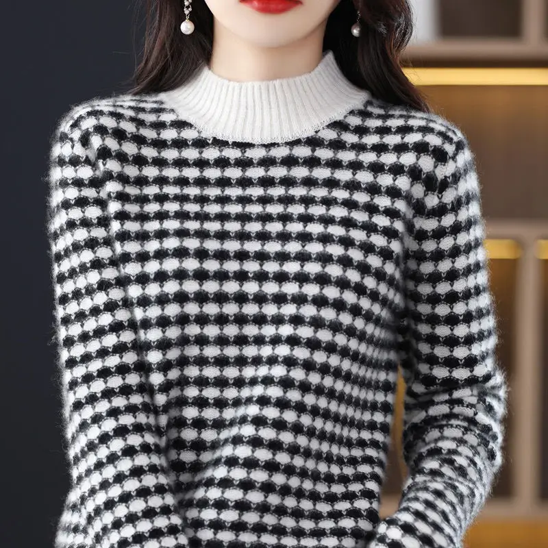 Women's Autumn Winter New Fashionable Elegant Half High Collar Pullover Long Sleeved Sweater Casual Versatile Western-style Tops
Women's Autumn Winter New Fashionable Elegant Half High Collar Pullover Long Sleeved Sweater Casual Versatile Western-style Tops