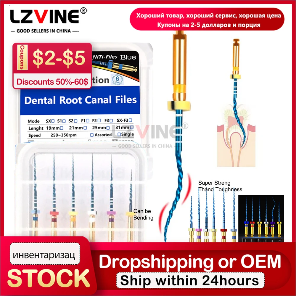 6pcs/Pack 25mm SX-F3 Dental Files Root Canal Use Rotary Heat Activated Endodontic Files Rotating File Dentistry Instruments
6pcs/Pack 25mm SX-F3 Dental Files Root Canal Use Rotary Heat Activated Endodontic Files Rotating File Dentistry Instruments