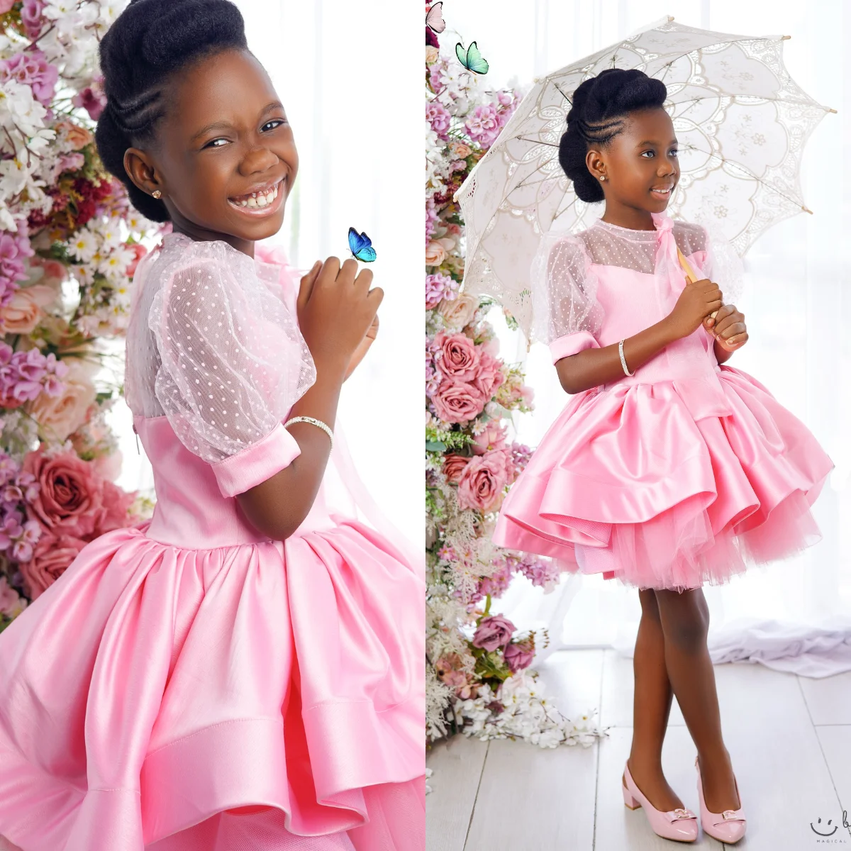 Pink Princess Girls Birthday Party Dress Tulle Short Sleeve Flower Girl Dresses for Wedding Kids Prom Gown Customized
Pink Princess Girls Birthday Party Dress Tulle Short Sleeve Flower Girl Dresses for Wedding Kids Prom Gown Customized