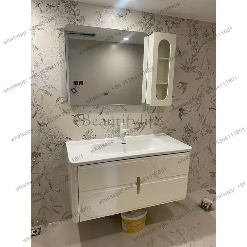 French cream wind rock slab hot bending integrated basin bathroom cabinet combination ceramic integrated washing table
French cream wind rock slab hot bending integrated basin bathroom cabinet combination ceramic integrated washing table