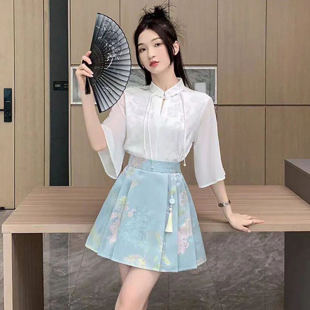 Hanfu Dress Sets Horse Face Skirt Chinese Style Ethnic Style Clothes Women Clothing Matching Sets Two Piece Sets Womens Outifits
Hanfu Dress Sets Horse Face Skirt Chinese Style Ethnic Style Clothes Women Clothing Matching Sets Two Piece Sets Womens Outifits