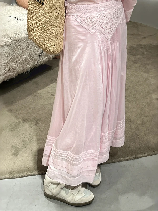 Elegant High-Waist Midi Color Lace Embroidery Half Skirt French Style Casual Cotton A-Line Skirt for Ladies Vacation
Elegant High-Waist Midi Color Lace Embroidery Half Skirt French Style Casual Cotton A-Line Skirt for Ladies Vacation