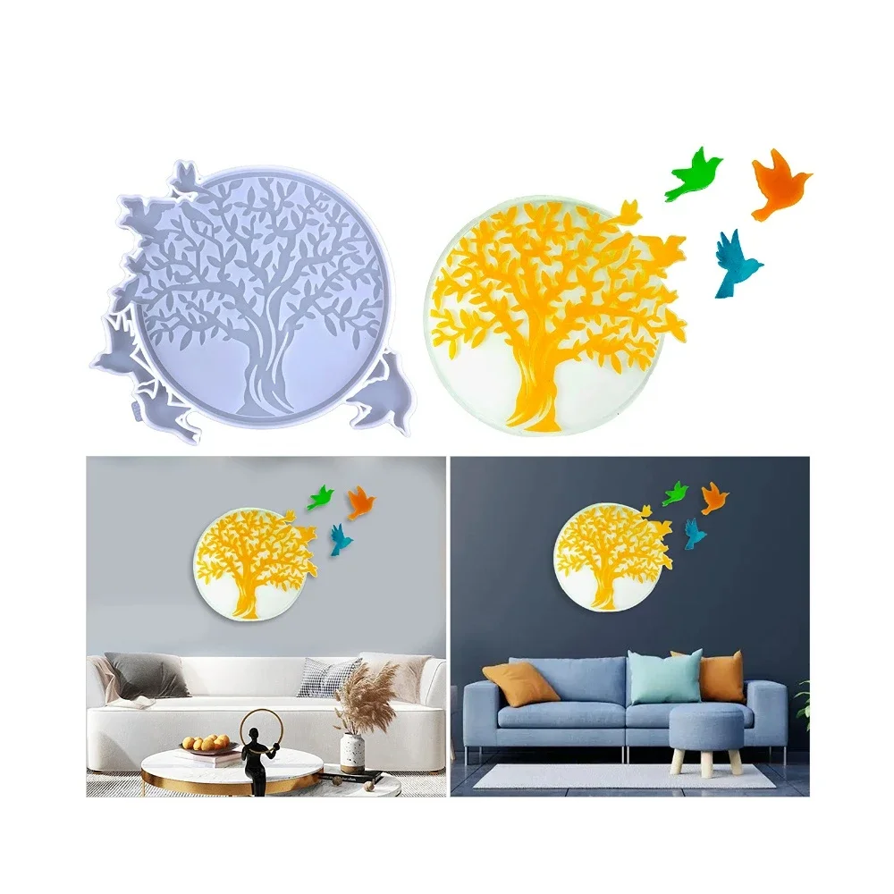 Life Tree Wall Hanging Silicone Mold DIY Round Yin Yang Tree Round Life Tree Bird Wall Decoration Pendant Epoxy Resin Mold
Life Tree Wall Hanging Silicone Mold DIY Round Yin Yang Tree Round Life Tree Bird Wall Decoration Pendant Epoxy Resin Mold