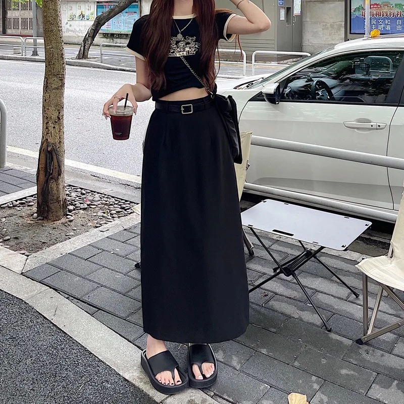 2024 Summer New Korean Simple Black Suit Skirt High Waist Thin Loose Casual Temperament women A-line Long Skirt Free Shipping
2024 Summer New Korean Simple Black Suit Skirt High Waist Thin Loose Casual Temperament women A-line Long Skirt Free Shipping
