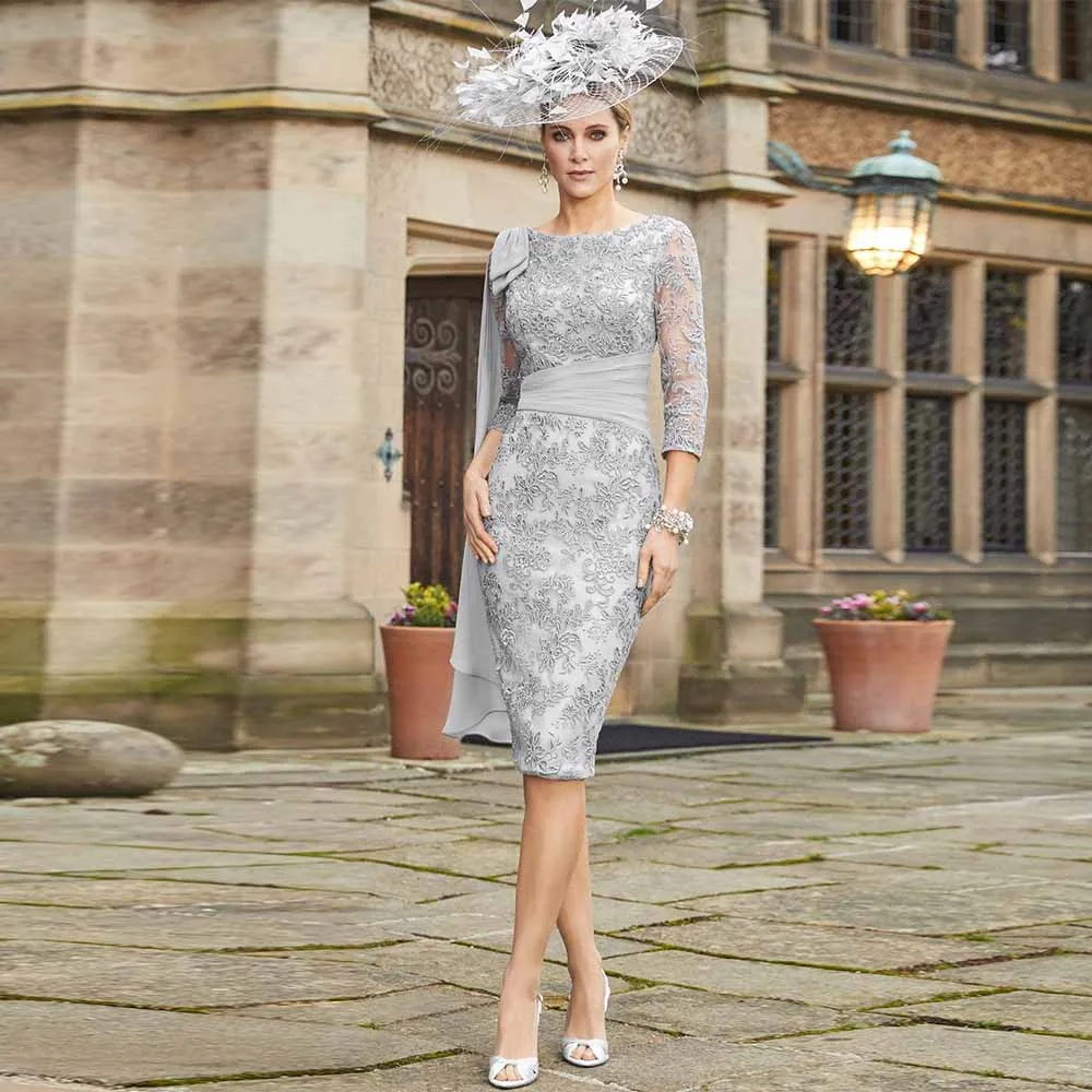 Luxury Cocktail Dresses 2025 Satin Sheath/Column Mother of the Bride Dress Grey O-Neck Bow Embroidery Draped Pleat Prom Dresses
Luxury Cocktail Dresses 2025 Satin Sheath/Column Mother of the Bride Dress Grey O-Neck Bow Embroidery Draped Pleat Prom Dresses