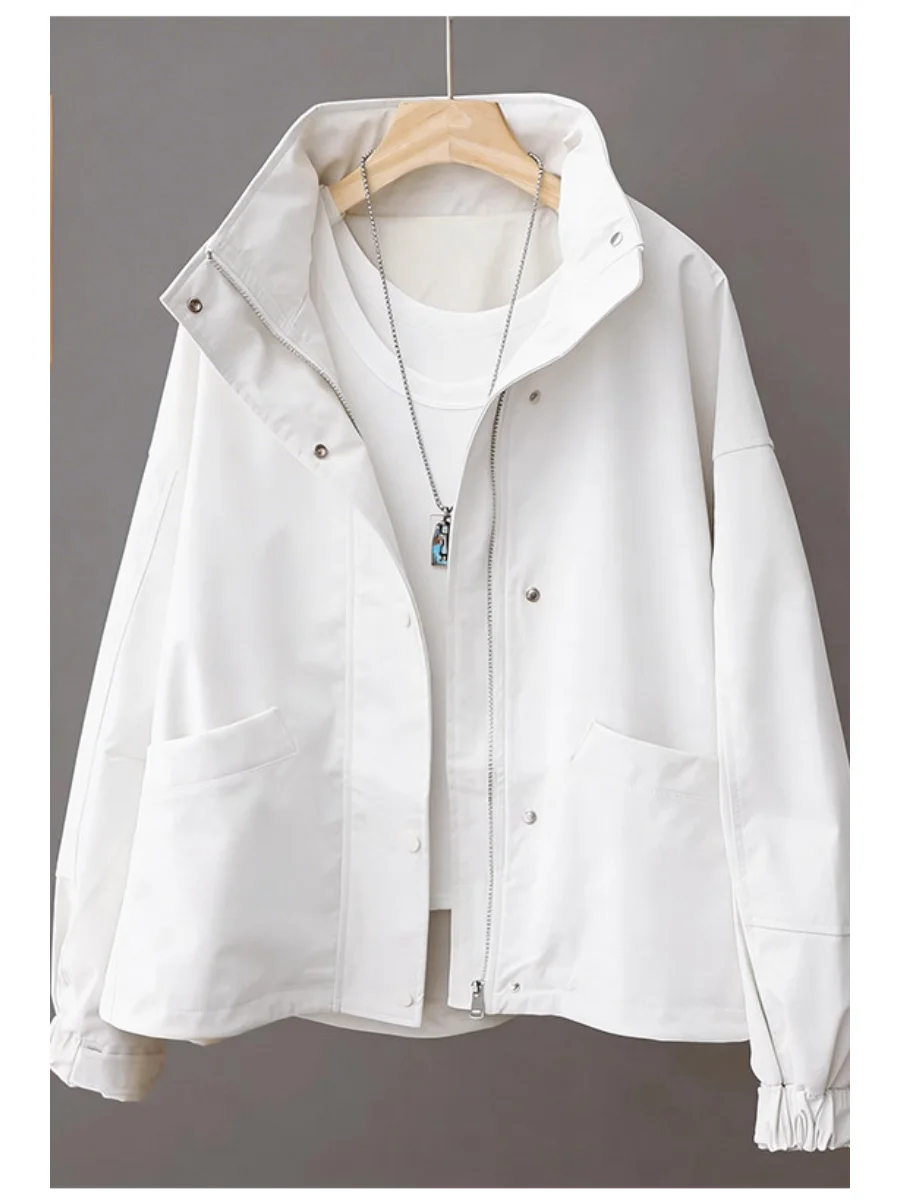 Fall Korean Style Women's Loose Casual Fashion Short Jacket Stand Collar Zipper Design Comfortable Top Ladies' Coat
Fall Korean Style Women's Loose Casual Fashion Short Jacket Stand Collar Zipper Design Comfortable Top Ladies' Coat