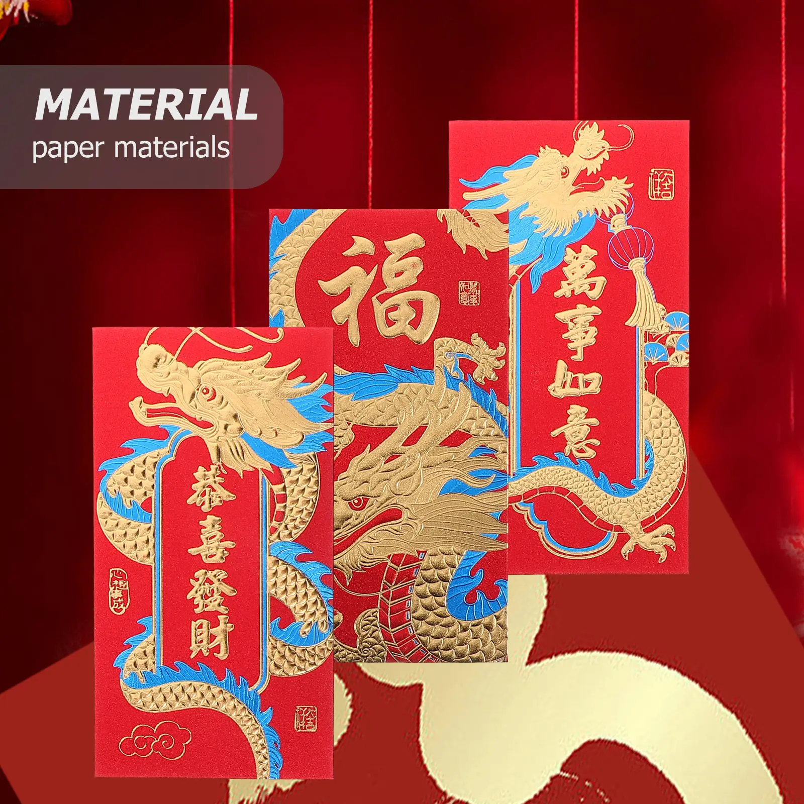 24Pcs Dragon Pattern Red Envelopes Paper Money Pockets New Year Red Packets Luck Money Bags Festival Ceremony Gift
24Pcs Dragon Pattern Red Envelopes Paper Money Pockets New Year Red Packets Luck Money Bags Festival Ceremony Gift