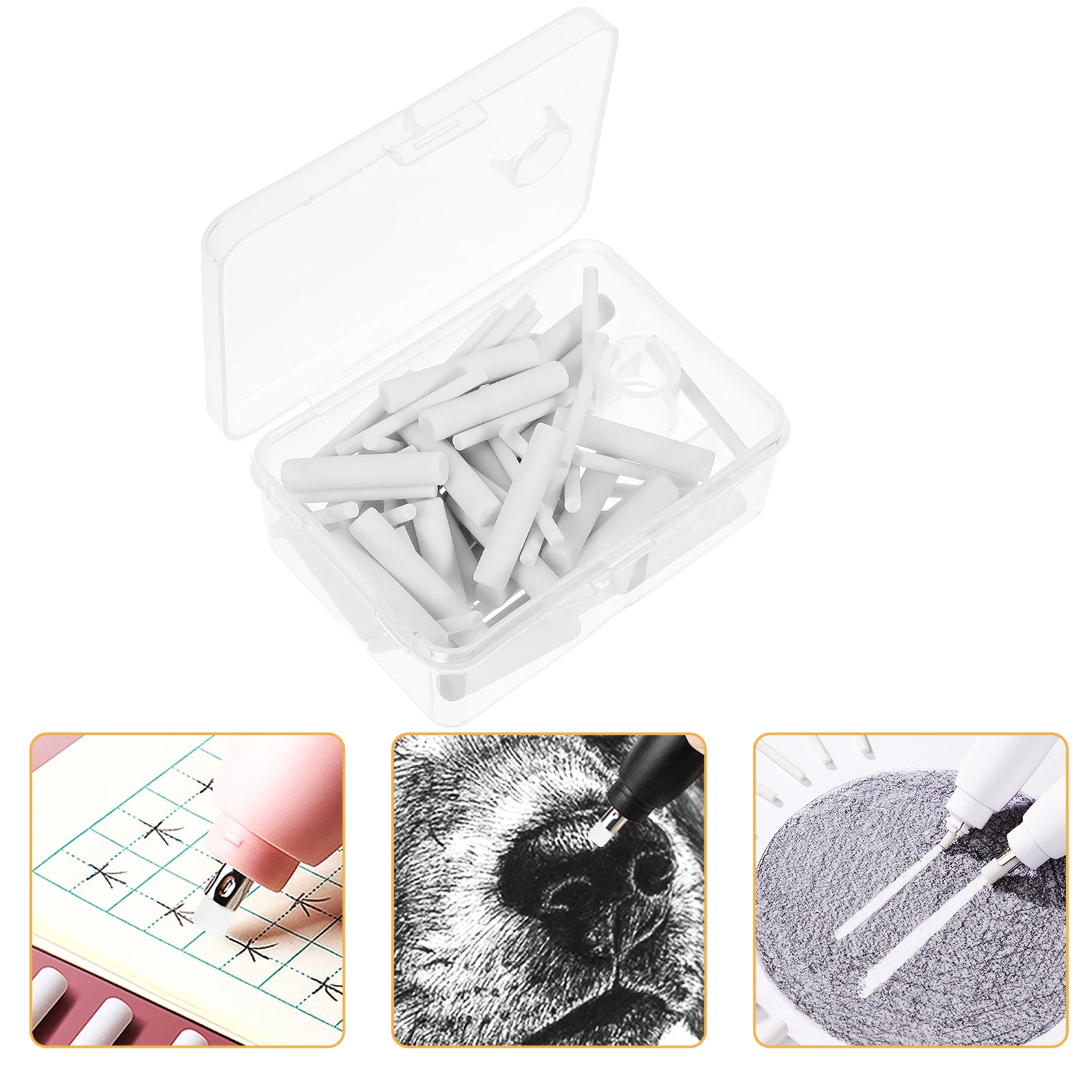 70 Pcs Electric Eraser Refill Cores Automatic Rotating Sketch Smudge Tool Art Drawing Replacement Small Eraser
70 Pcs Electric Eraser Refill Cores Automatic Rotating Sketch Smudge Tool Art Drawing Replacement Small Eraser