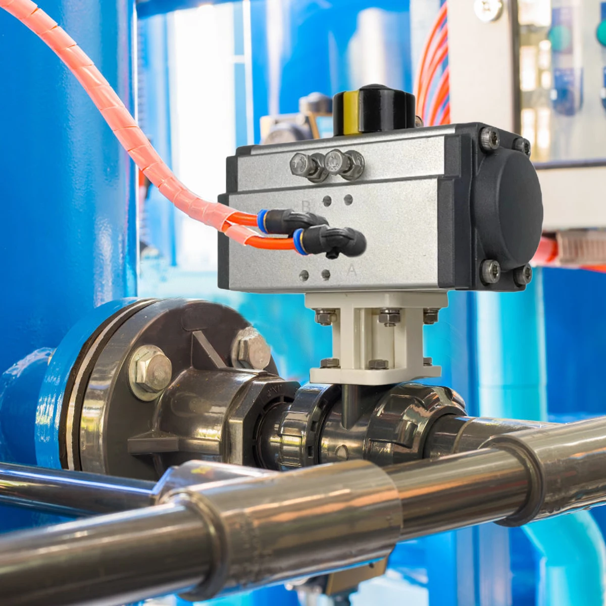 DN40 1.5 inch True Double Union Socket pvc Ball Valve With Double Action actuated 2 Way upvc pneumatic ball valve
DN40 1.5 inch True Double Union Socket pvc Ball Valve With Double Action actuated 2 Way upvc pneumatic ball valve