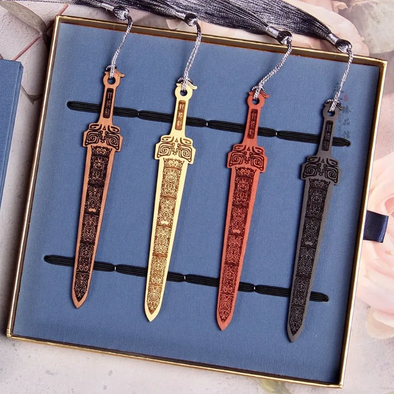 Exquisite Xuan Yuan Sword Sandalwood Bookmark with Tassel - Chinese Style Gift Box Set for Stationery Bookmarks for Books
Exquisite Xuan Yuan Sword Sandalwood Bookmark with Tassel - Chinese Style Gift Box Set for Stationery Bookmarks for Books