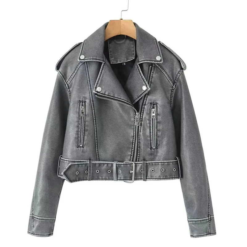 HUISONG 2025 New Two-tone Leather Jacket Vintage Zipper Grunge Turn-down Collar Loose Jacket PU Coat for Women Spring Autumn
HUISONG 2025 New Two-tone Leather Jacket Vintage Zipper Grunge Turn-down Collar Loose Jacket PU Coat for Women Spring Autumn