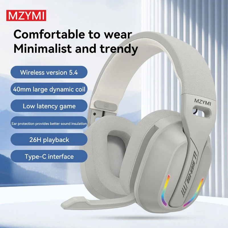 MZYMI Wireless Headphones B500 Bluetooth 5.4 Earphones RGB Lights Outdoor Sports Gaming Stereo Music Headset With Microphone
MZYMI Wireless Headphones B500 Bluetooth 5.4 Earphones RGB Lights Outdoor Sports Gaming Stereo Music Headset With Microphone