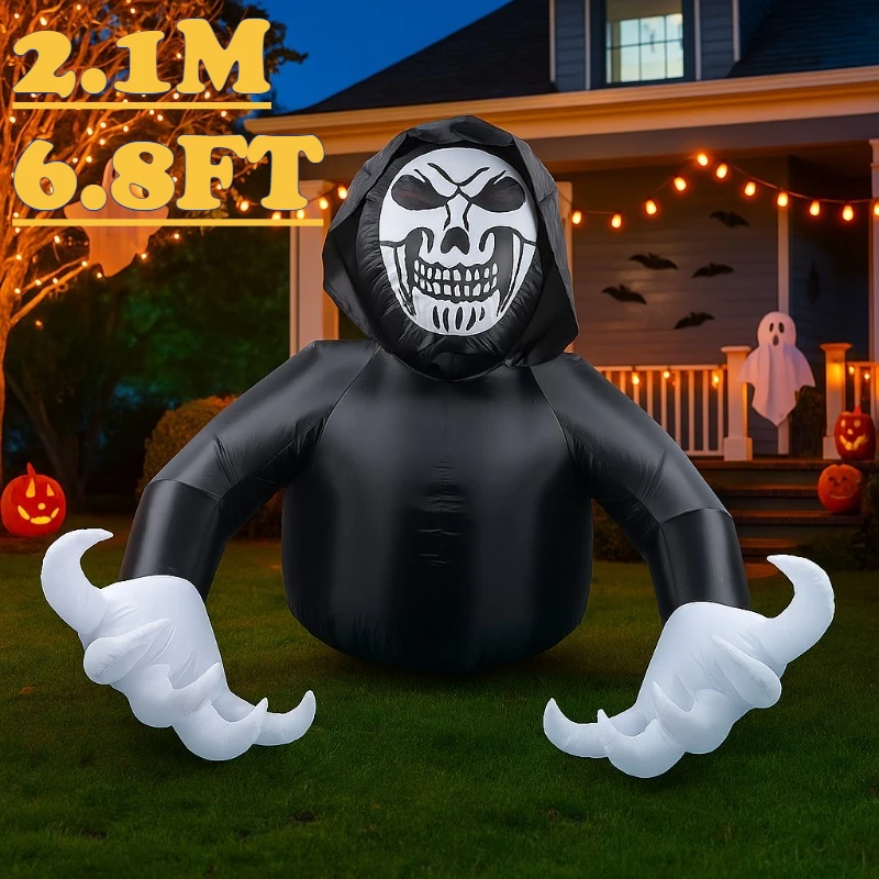 6.8FT Holiday Lighting Skeleton Spooky Ghost Halloween Decorations Outside Grim Reaper Giant Scary Blow Up Yard Decor Inflatable
6.8FT Holiday Lighting Skeleton Spooky Ghost Halloween Decorations Outside Grim Reaper Giant Scary Blow Up Yard Decor Inflatable