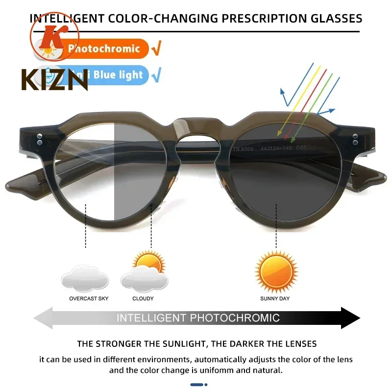 KIZN Acetate Eyeglasses Frame Myopia Glasses Frame Women Men Photochromic Prescription Anti Blue Light Reading Retro Eyewear
KIZN Acetate Eyeglasses Frame Myopia Glasses Frame Women Men Photochromic Prescription Anti Blue Light Reading Retro Eyewear