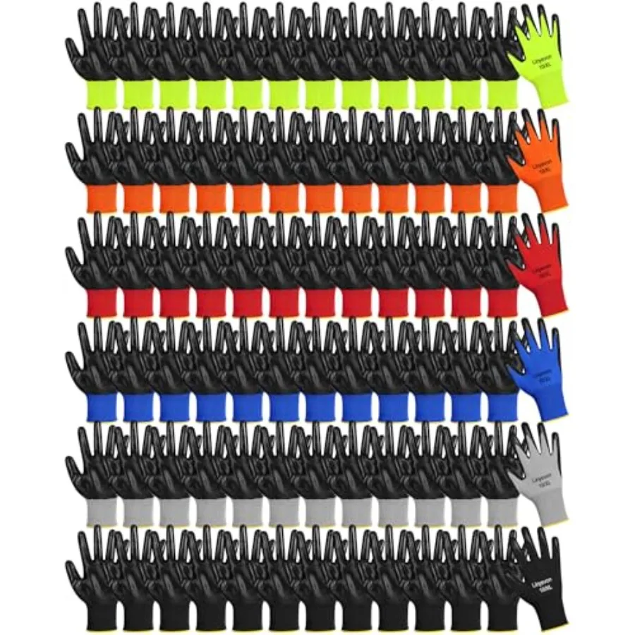 54 Pairs PU Coated Reusable Rubber Safety Gloves for Men Women Work Warehouse Mechanic Woodworking Black Durable Non-Slip Grip
54 Pairs PU Coated Reusable Rubber Safety Gloves for Men Women Work Warehouse Mechanic Woodworking Black Durable Non-Slip Grip