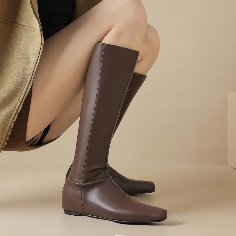 Large Size 43 Concise Knee High Long Boots Female 6cm Inner Height Heel Zipper Black Brown Footwear Party Women Shoes Winter
Large Size 43 Concise Knee High Long Boots Female 6cm Inner Height Heel Zipper Black Brown Footwear Party Women Shoes Winter
