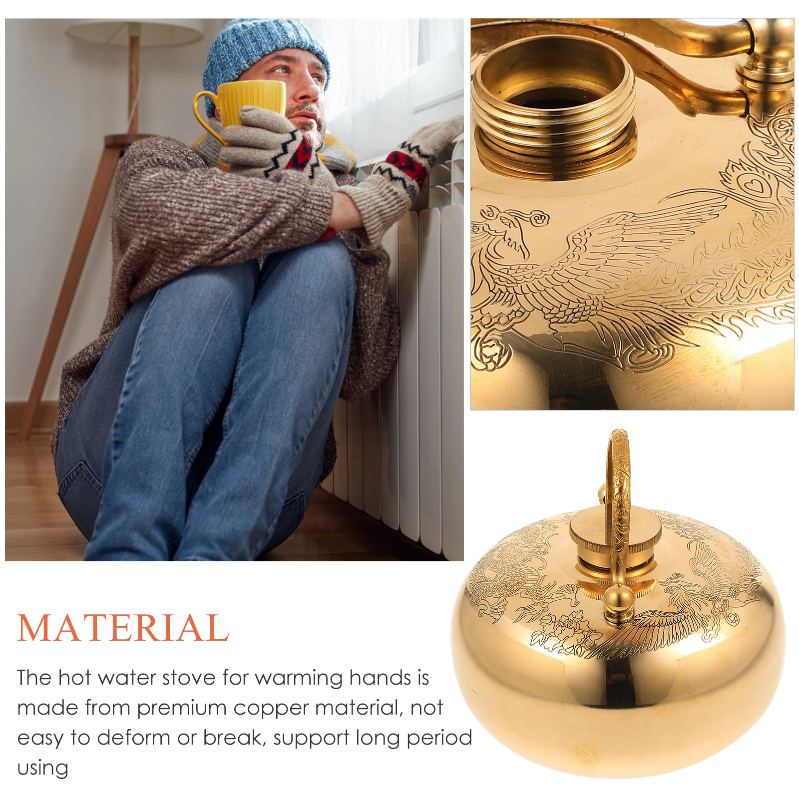 Copper H Warmer Thermal Bag Hot Water Bottle Portable Office Use Safely Warm Feet Body Camping Hiking Christmas Gift
Copper H Warmer Thermal Bag Hot Water Bottle Portable Office Use Safely Warm Feet Body Camping Hiking Christmas Gift