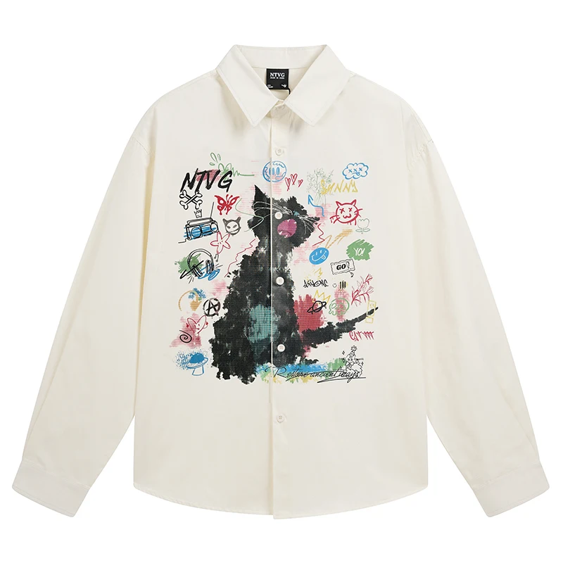 Autumn Mens Long Sleeve Shirts Hip Hop Graffiti Cat Print Blouses 2025 Streetwear Harajuku Button Up Loose Casual Tops Clothing
Autumn Mens Long Sleeve Shirts Hip Hop Graffiti Cat Print Blouses 2025 Streetwear Harajuku Button Up Loose Casual Tops Clothing